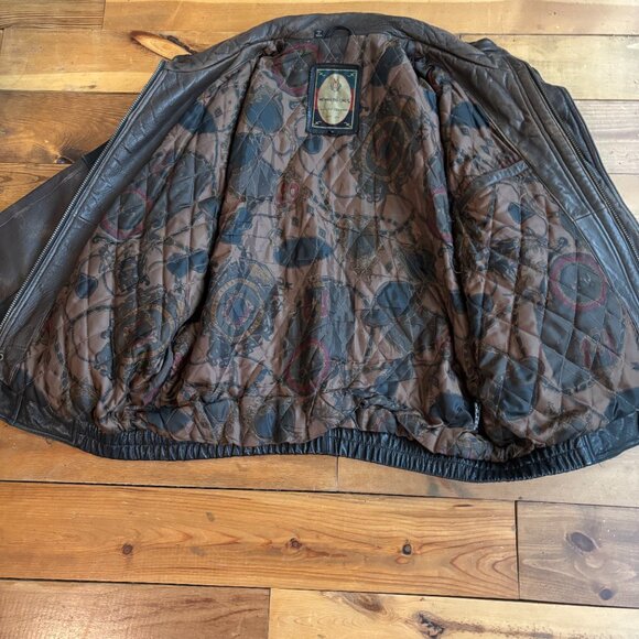 Members Only Leather Bomber Jacket - Picture 5 of 6